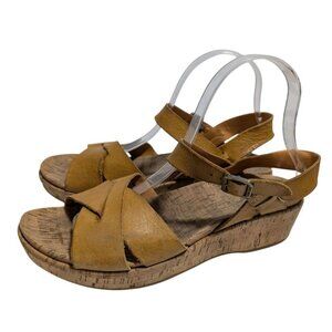 Korks By Kork-Ease Kalie Myrna Platform Wedge Leather Sandal Women's Size 8